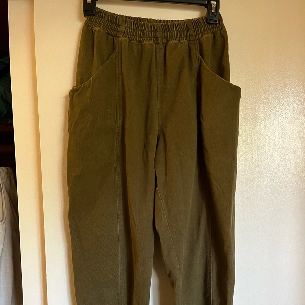 Elizabeth Suzann Clydes 2S Cotton Twill Olive - Picture 2 of 5